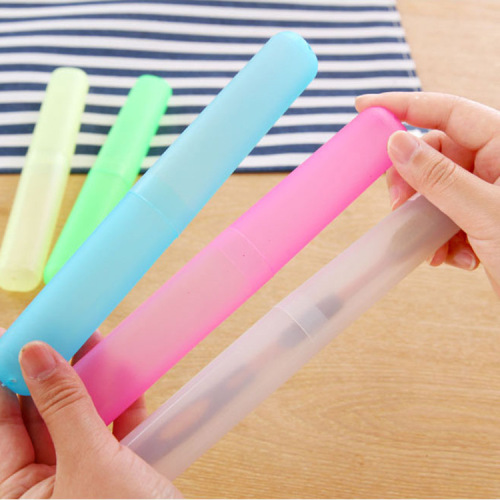 Travel Portable Toothbrush Box Set Colorful Candy Color Frosted Toothbrush Box Toothbrush Case Toothbrush Cup Wholesale