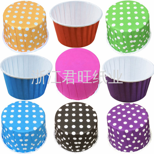 disposable oil-proof dot roll cup large size 7540 100 pcs solid color machine cup high temperature resistance cake paper