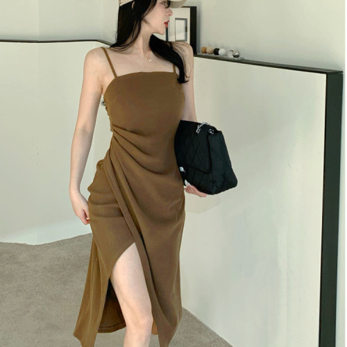 2022 new early spring split dress pure desire style royal sister sexy hot girl strap dress women‘s summer dress