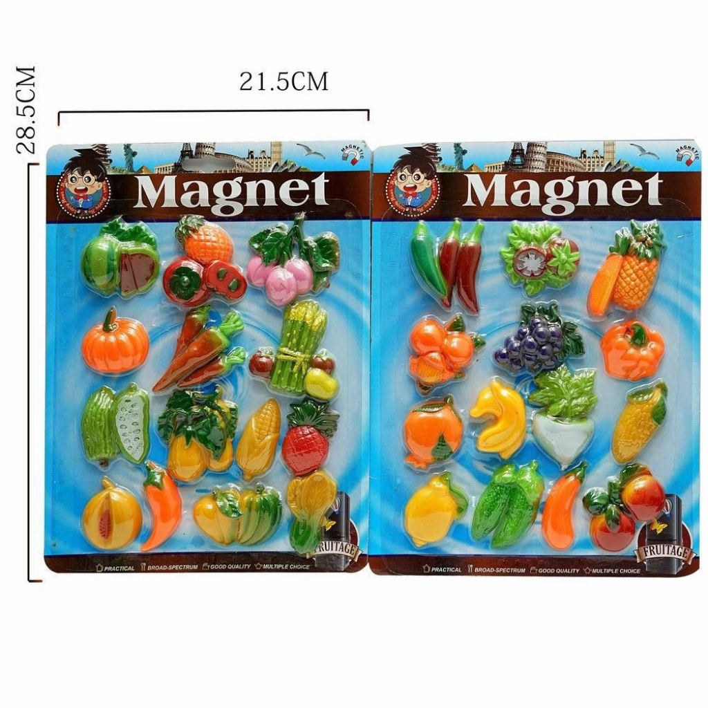 Vegetable refrigerator stickers, cartoon cute three-dimensional magnetic stickers, magnet creative magnetic stickers, a set of factory direct sales pic 1
