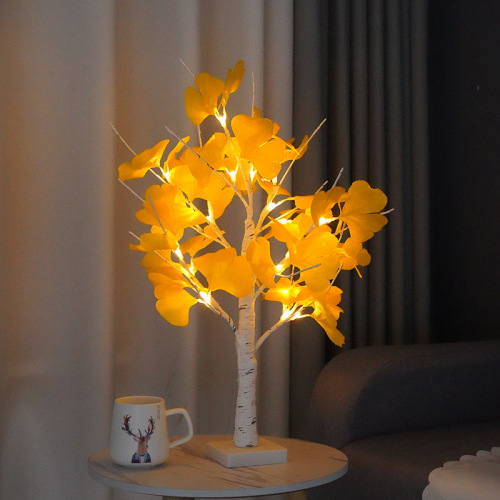Ginkgo Leaf Tree Light Led Girl‘s Room Bedroom Home Decorative Light Christmas Party Scene Layout Luminous Tree