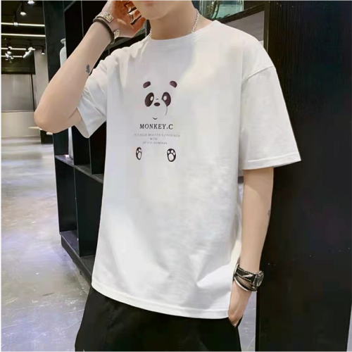 new cotton men‘s short-sleeved summer men‘s t-shirt korean men‘s round neck short-sleeved printed t-shirt male half sleeve