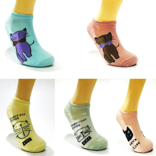 yiwu shopping union （buoyancy type） cartoon kitten colored cotton socks