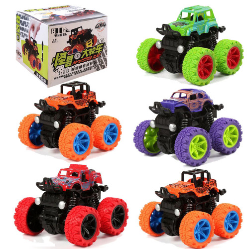 children toy excavator engineering vehicle boy inertia four-wheel drive off-road stunt toy car car stall wholesale