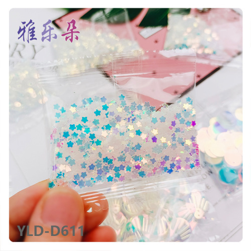 Golden Transparent Sequins 5G Candy Machine Packaging Sequin Cross-Border E-Commerce Sequins Clothing Nail Toys PVC Sheet
