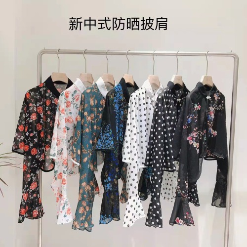 sun protection clothing for women summer chinese style all-match multicolor temperament ghost father shawl breathable chiffon bell sleeve coat cardigan
