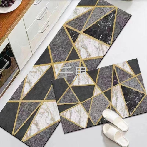 Qiansi Printing Kitchen Pad Two-Piece Floor Mat Non-Slip Combination Floor Mat Carpet Kitchen Floor Mat