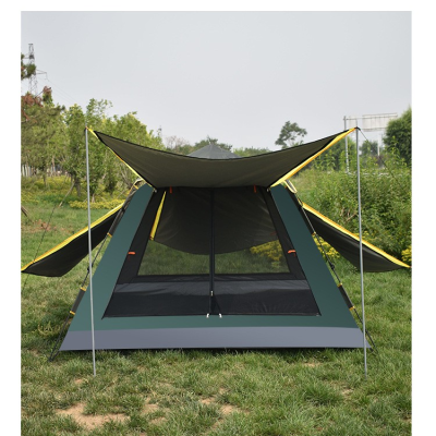 Leisure Tent Factory Wholesale 3-4 People Spring Automatic Easy-to-Put-up Tent Camping Camping Square Top Tent