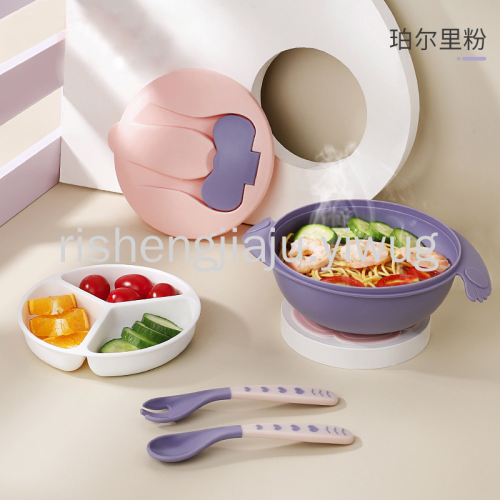 baby children training bowl baby feeding complementary food sucker bowl baby portable non-slip anti-fall glue bowl rs-1730