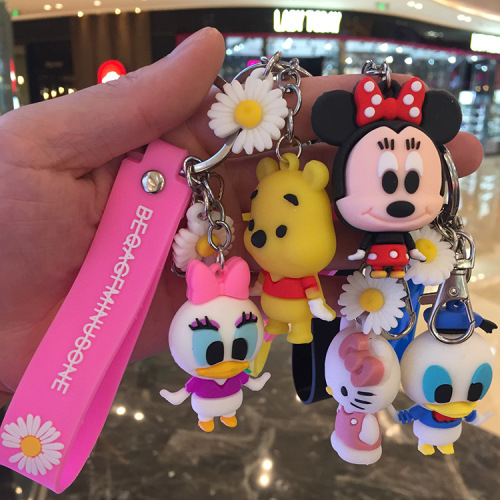 new keychain cartoon doll pendant silicone key chain cute doll car ornaments student gift hanging chain
