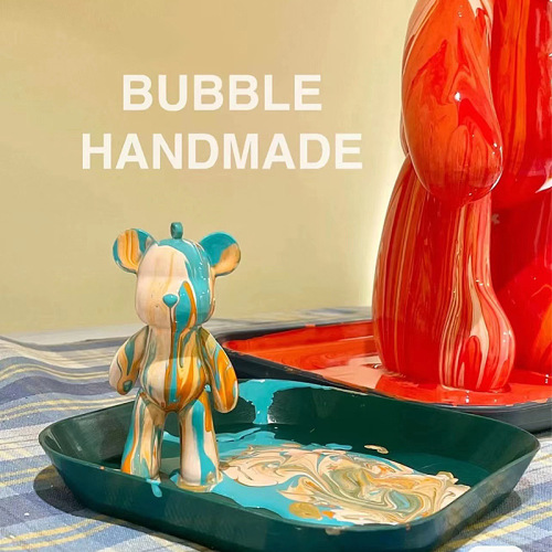 Fluid Bear Keychain TikTok Same Doodle Decompression Handicraft DIY Material Trending Creative Decoraive Hangings Toy