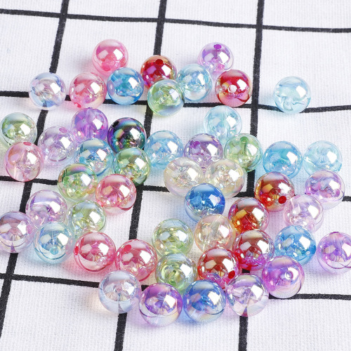 Fine Throw Acrylic Loose Beads round Beads Plated AB Candy Beads Handmade DIY Ornament Bracelet Bag Hair Accessories Material 