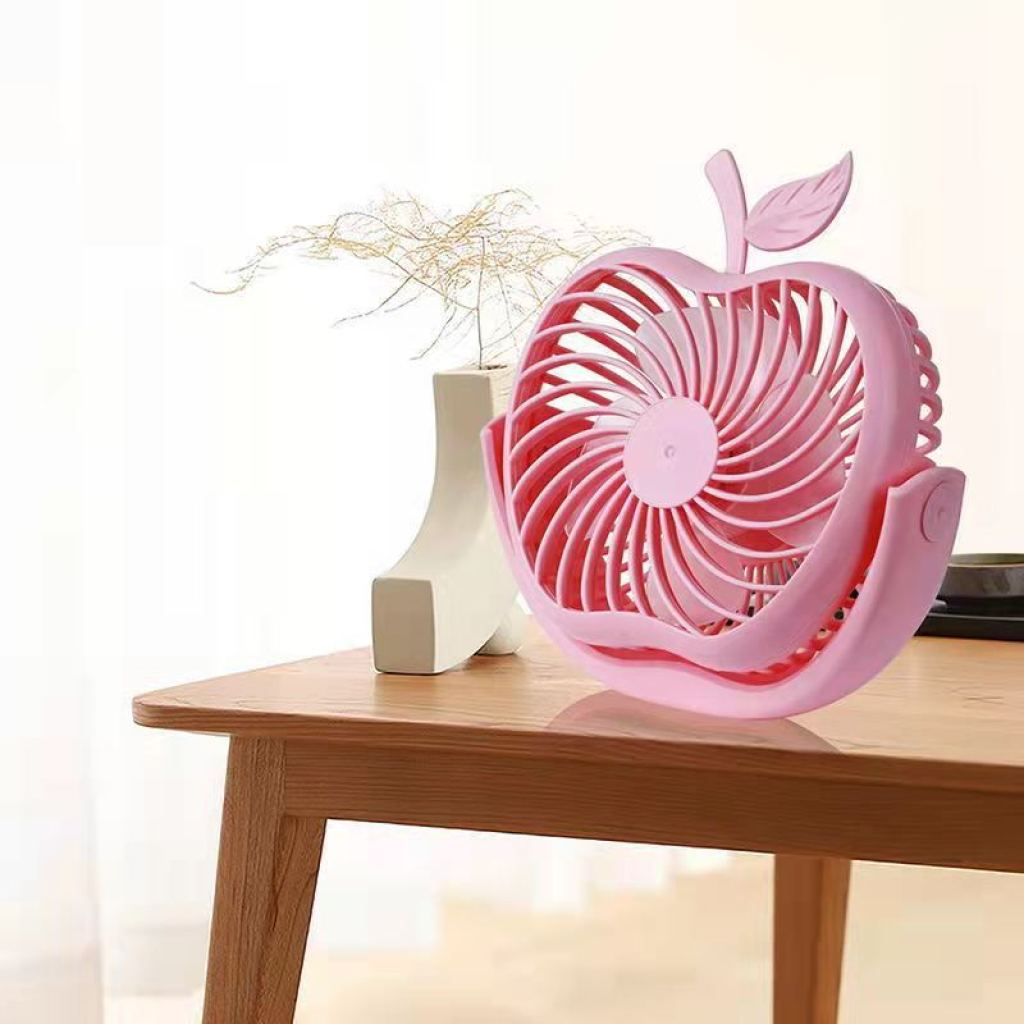 可爱创意苹果usb迷你小风扇台式办公桌面学生宿舍床头静音可拆洗详情8