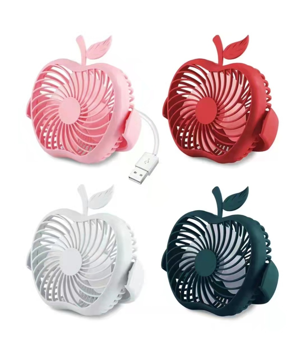 可爱创意苹果usb迷你小风扇台式办公桌面学生宿舍床头静音可拆洗详情9