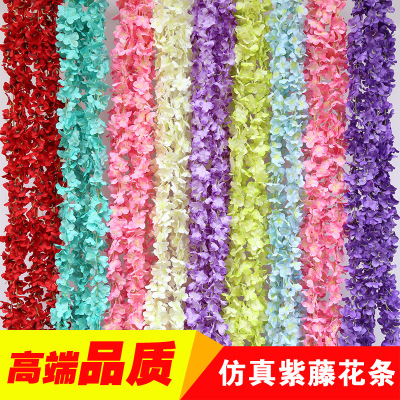 Simulated Pincushion the Flowers Yanlan the Flowers Wall Hanging Flower Wisteria Flower the Flowers Silk Flower Fake Flower Rattan Fake Flower for Wedding Ornamental Flower