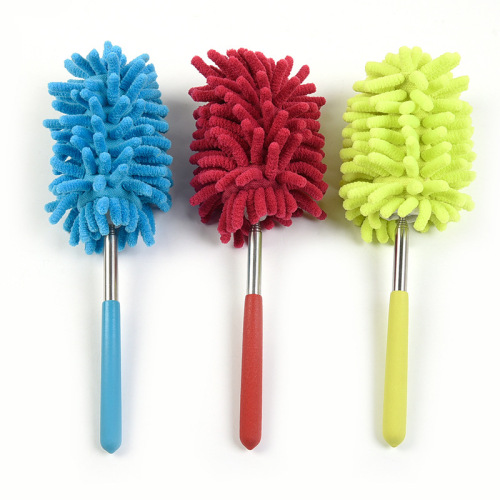 Daily Necessities Mini Stainless Steel Retractable Chenille Duster Small Duster Duster Static Electricity Dusting Brush Feather Duster