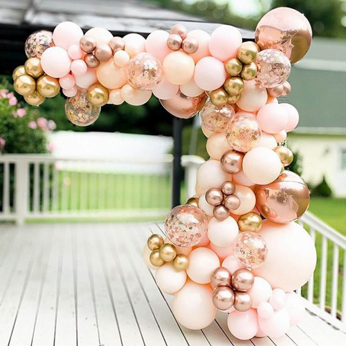 Cross-Border Rose Gold Sequins Latex Balloon Chain Birthday Wedding Party Atmosphere Decoration Balloon Set Package
