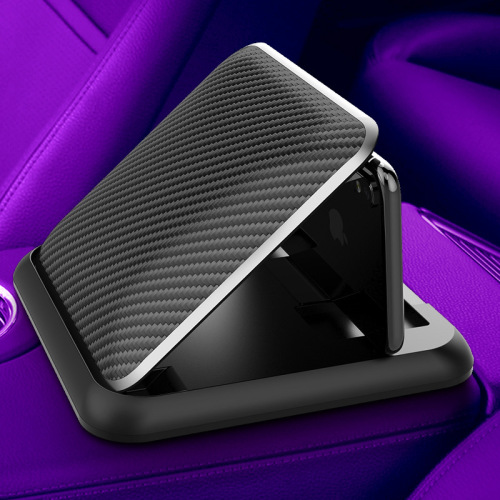 cross-border new car phone holder carbon fiber pattern silicone car dashboard center console navigation phone holder