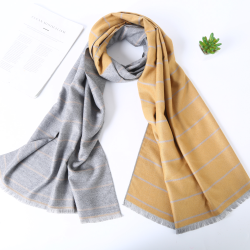 classic striped pattern double-sided comfortable men‘s scarf autumn and winter skin-friendly comfortable cashmere scarf