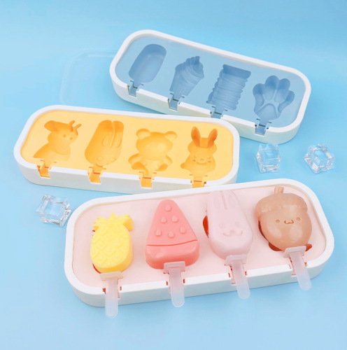 Ice Cube Four-Grid Ice Tray Ice Cream Home Cartoon Ice Cube Mold