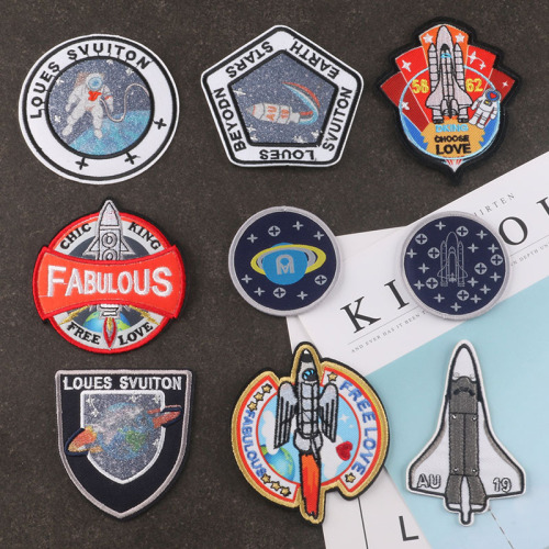Duo Ku Embroidery Patch Cloth Sticker Embroidery Astronaut Printing Embroidered Armband Clothing Bag Accessories Cap Badge Badge Embroidery Patch