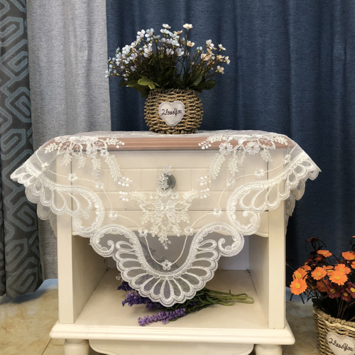 European-Style Cover Cloth Lace Embroidery Refrigerator Sofa Cover Towel Air Conditioner Bedside Table TV Cabinet Washing Machine Dust Towel