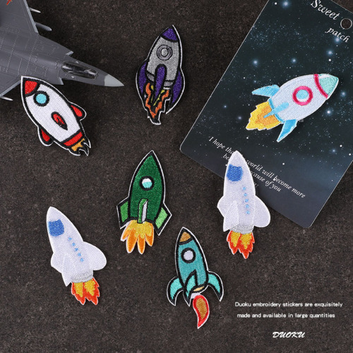 Computer Emboridery Label Astronaut Series Badge Clothing Accessories Self-Paste Hand Account DIY Patch Embroidered Cloth Stickers