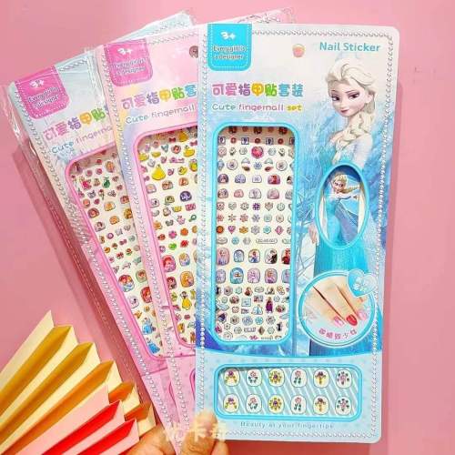 New Exquisite Cartoon Two-in-One Nail Stickers Set Princess Nail Makeup Toys Acrylic Diamond Stickers 