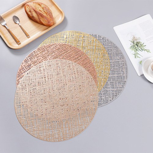 nordic ins round hollow pvc placemat waterproof insulation pad coaster western placemat light luxury restaurant home decoration