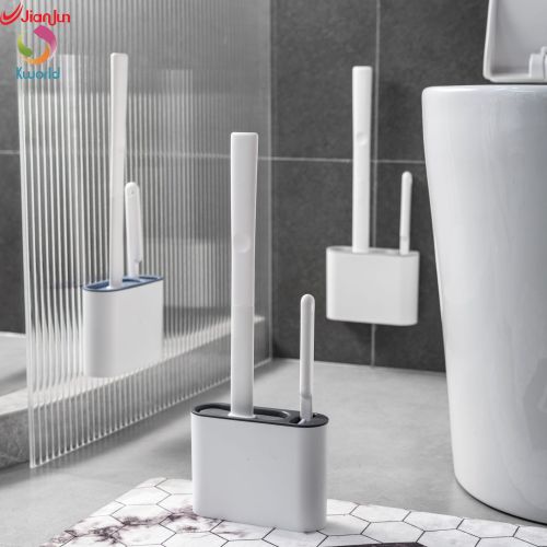 Wall-Mounted Stand Dual-Purpose Gap Brush Long Handle Flexible Glue Toilet Brush No Dead Angle Cleaning Tpr Silicone Brush Combination Set
