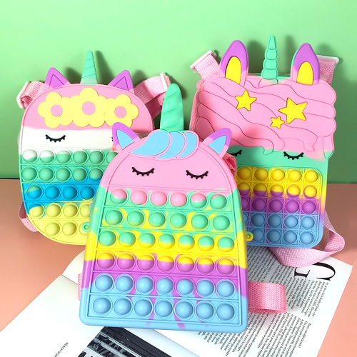 new deratization pioneer bag unicorn backpack cartoon bubble cute children‘s educational decompression storage bag wholesale