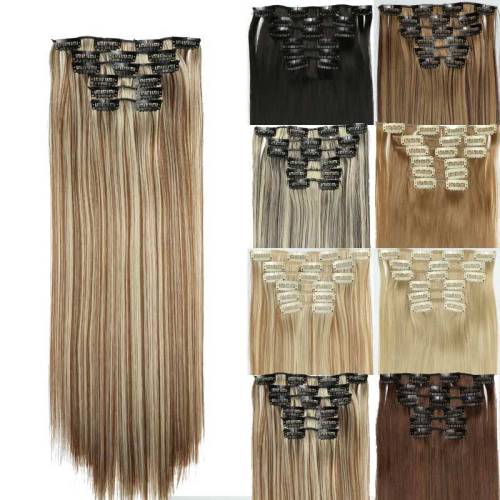 hair extension piece wig european and american style 16 card 6-piece wig women‘s long straight hair chemical fiber wig piece factory spot