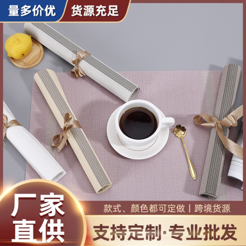 factory wholesale coffee mat coaster pvc hotel diagonal placemat table insulation