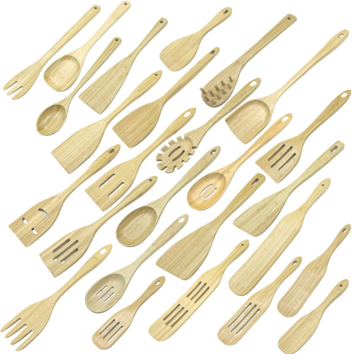 Household Bamboo Non-Stick Spatula Bamboo Shovel Rice Spoon Puzzle Ladel Bamboo Shovel Set Kitchen Tableware