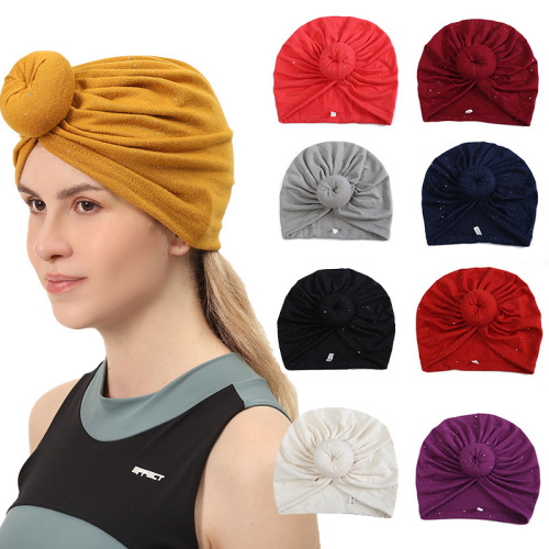 2022 trendy hip hop headscarf cap celebrity same style knotted pleated headscarf factory wholesale fashion street headscarf cap