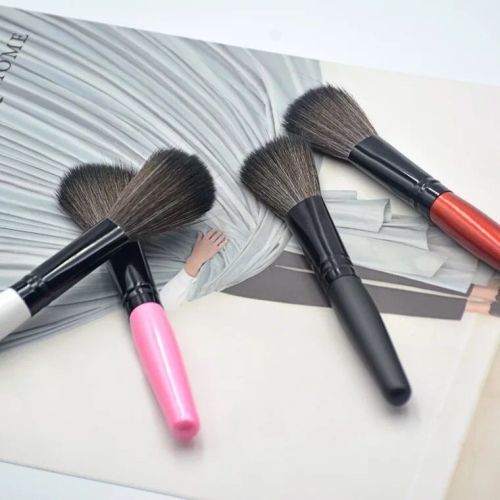 factory wholesale portable single blush brush rouge brush bulk wooden handle makeup gift black makeup brushes & brushes