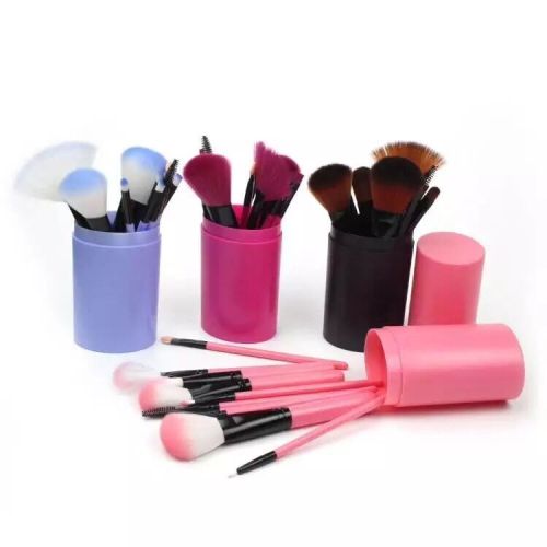 12 makeup brushes portable custom new multifunctional makeup brush tube heart-shaped barrel makeup brush set