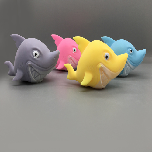 Factory Direct Sales Cross-Border New Smiley Face Shark Flour Vent Marine Shark Decompression TPR Toy Stall