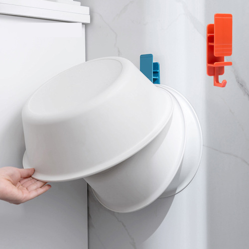 Mandi Bathroom Washbasin Storage Rack Seamless Punch-Free Plastic Sticky Hook Bathroom Multi-Functional Rack Hook
