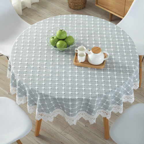 tablecloth fabric cotton linen japanese modern simple nordic small clear round table round tablecloth home idyllic internet celebrity