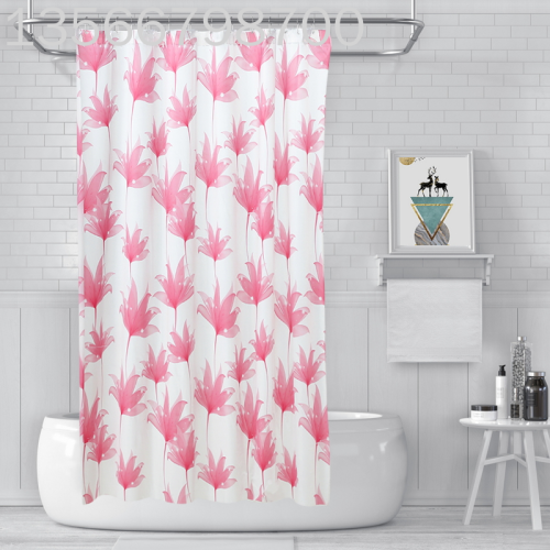 [Muqing] Factory Direct PEVA Printing Shower Curtain Bath waterproof Partition Hanging Curtain Home Moisture-Proof Punch-Free