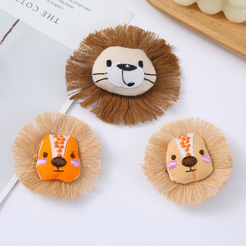 new cartoon fabric embroidery lion accessories children‘s shoes and socks headdress hair accessories hat bag accessories wholesale
