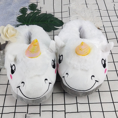 all-inclusive unicorn cute cartoon autumn and winter adult home indoor plush warm cotton slippers