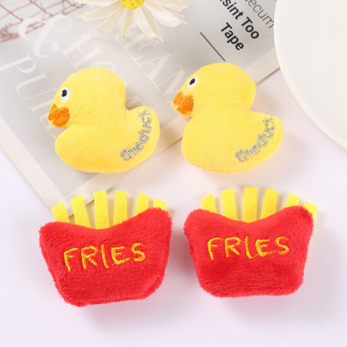 Duck French Fries Shape Plush Toy Doll Baby Doll Filling Headdress Hair Ornaments Accessories Accessories Quilted