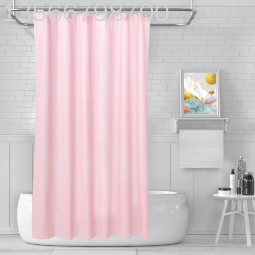 [Muqing] Waterproof and Mildew-Proof Dry Wet Separation Shower Curtain Pure Color Shower Curtain Bath Shower Curtain Hook Bathroom Punch-Free