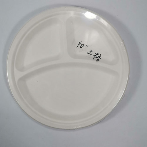 3pc round paper plate 10-inch disposable fast food paper plate barbecue paper plate paper pulp plate wholesale