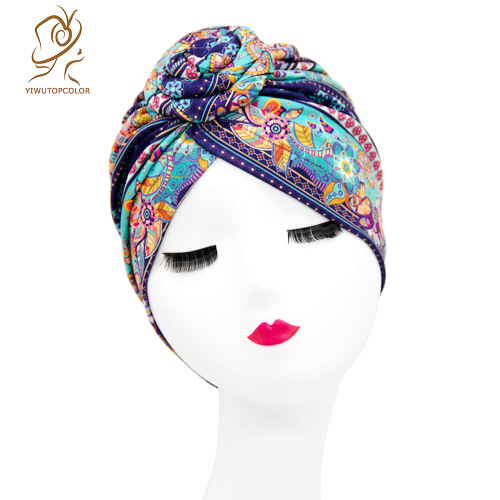 european and american popular donut headscarf cap ball vortex plate flower hat ethnic style indian arab baotou hat