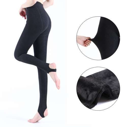 300G Autumn Fleece Padded Leggings Women‘s Outer Wear Warm Pants cotton Vertical Stripes plus Velvet Slimming Pantyhose