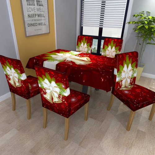 Cross-Border Supply Christmas Digital Printing Chair Cover rectangular Tablecloth Tablecloth One-Piece Elastic Chair Cover Wholesale