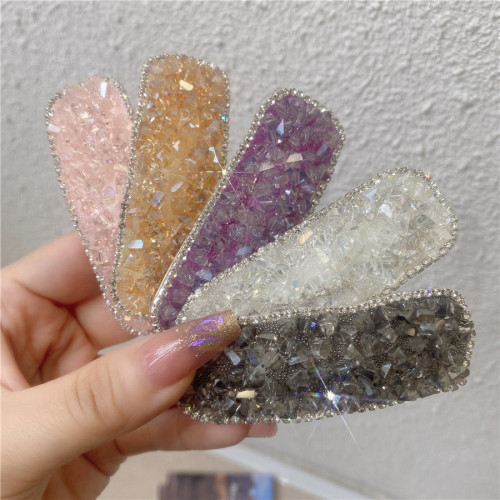 candy color hot rhinestone bb clip korean style internet celebrity elegant square crystal diamond in the debris side clip simple all-match bangs clip female